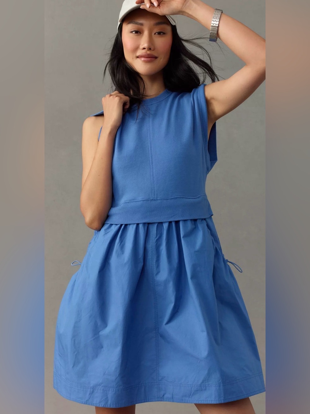 Reposh Blue Sleeveless Mini Dress - Lightweight Casual